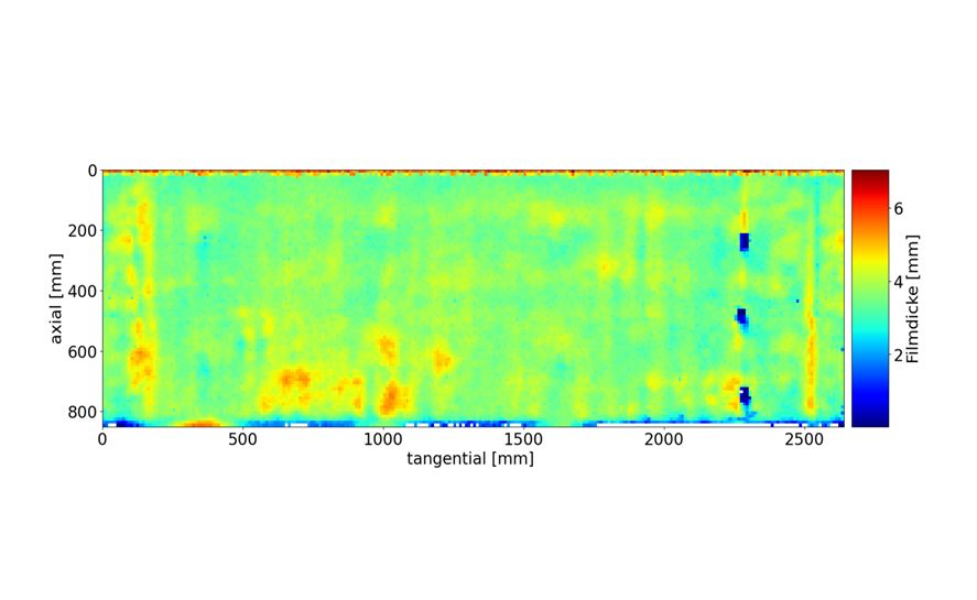 Evaluation of the particle film thickness in the centrifugal particle receiver