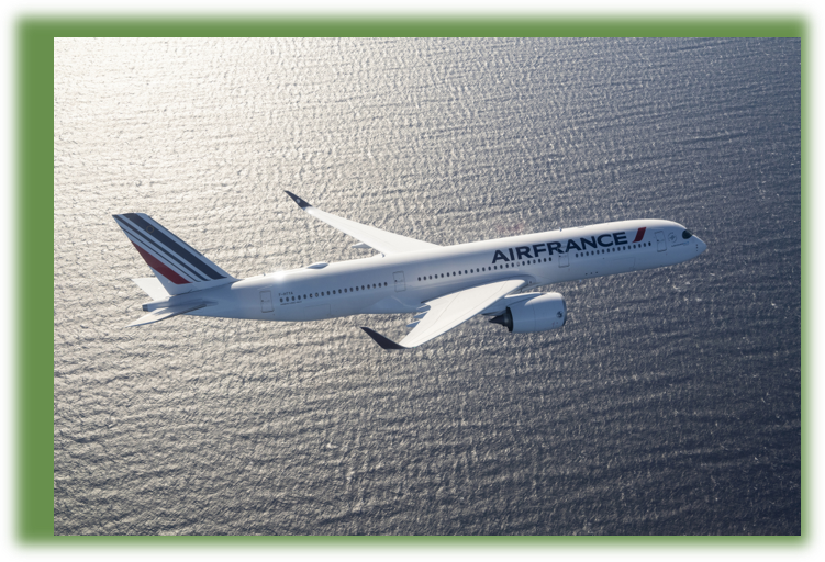 Air France Plane flying over the Ocean