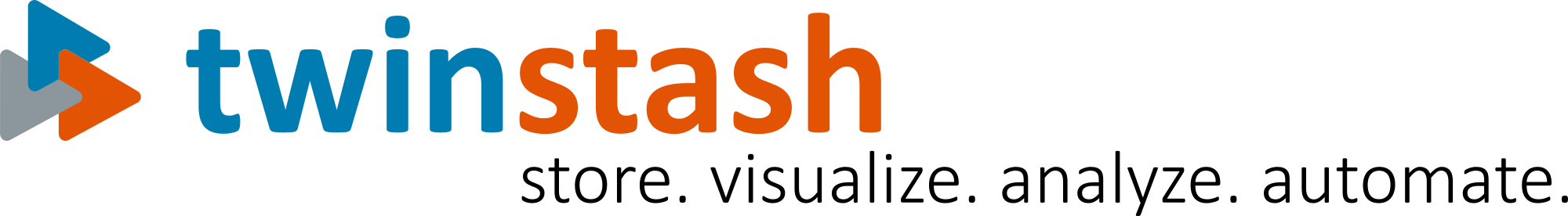 twinstash logo with the slogan “store. visualize. analyze. automate.”