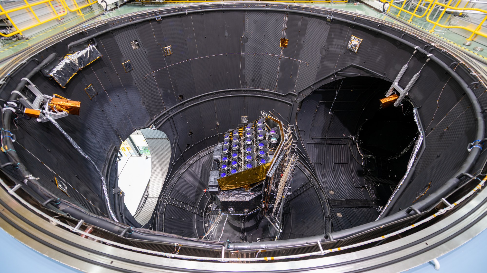 PLATO in the space simulation chamber at the ESA Test Centre (ESTEC)
