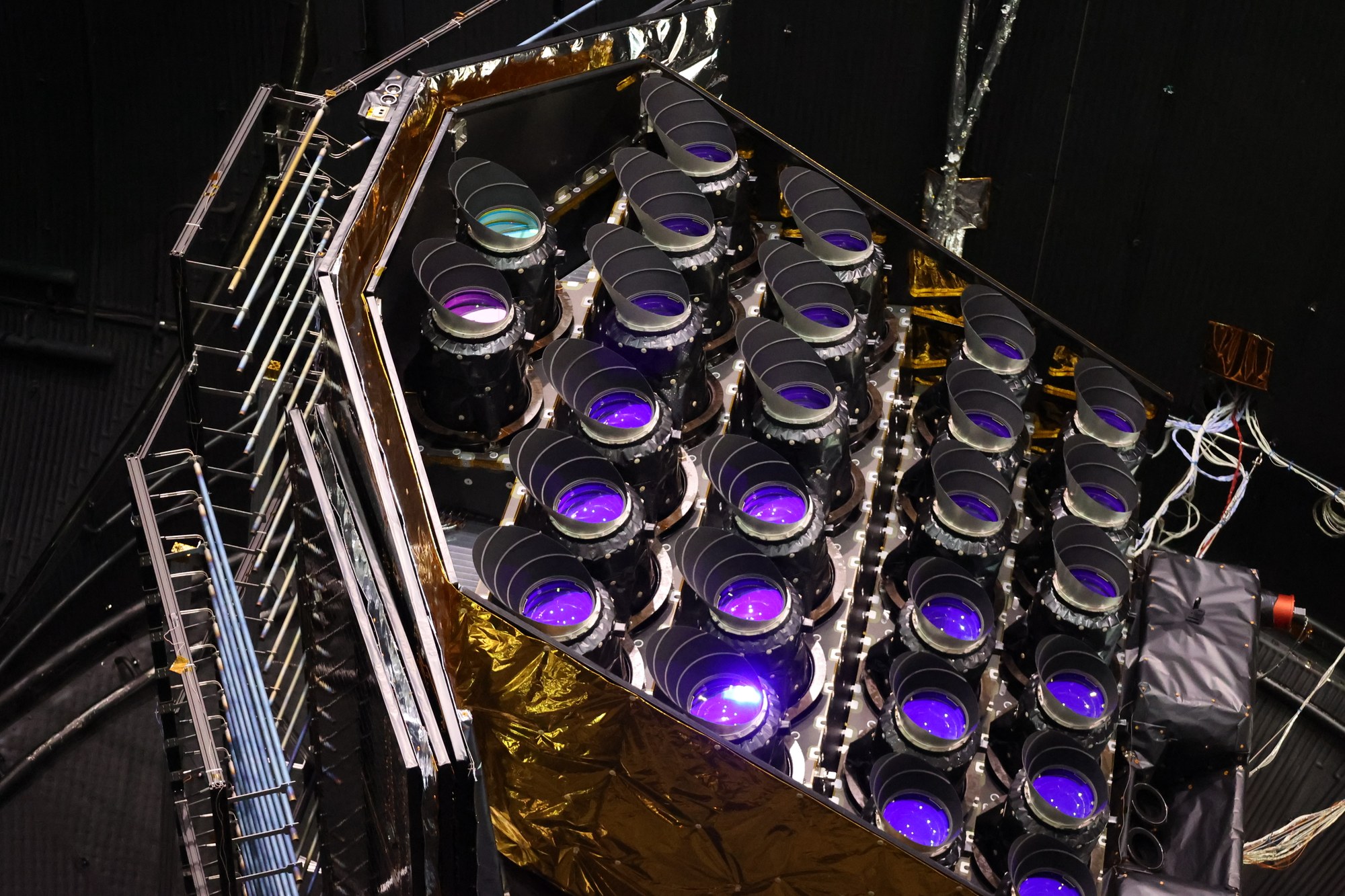 View of the PLATO camera system in the space simulation chamber