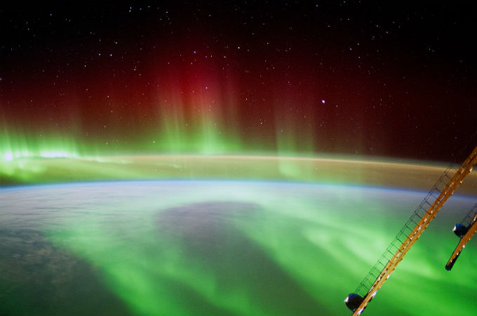 Polarlichter – gesehen von Bord der Internationalen Raumstation. Bild: NASA/ESA/Gerst