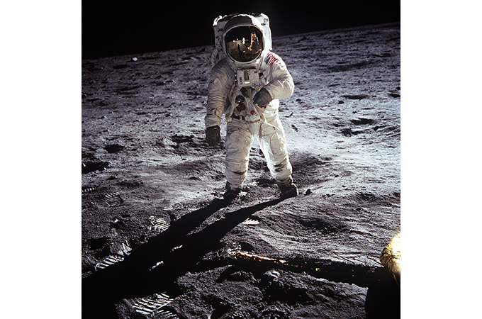 Buzz Aldrin auf dem Mond. Das Foto hat Neil Armstrong gemacht. Die beiden waren die ersten Menschen, die den Mond betreten haben. Bild: NASA