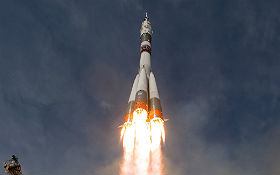 Start der Sojus-Rakete mit Alex und Crew. Bild: ESA/S. Corvaja