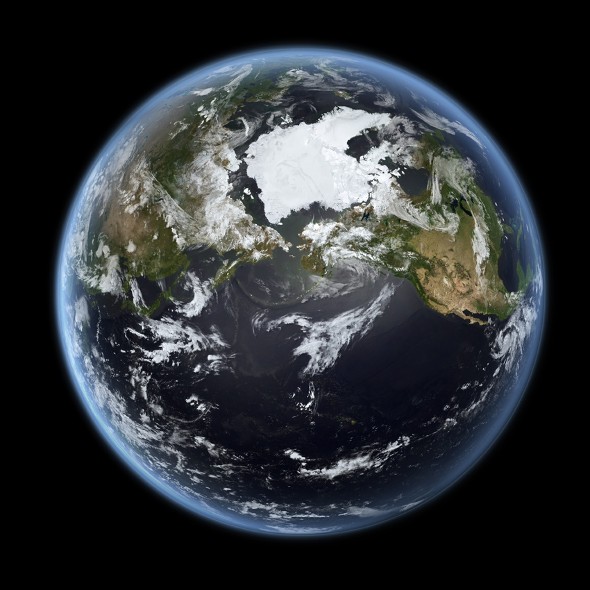 Satelliten liefern uns viele wichtige Informationen über den „Gesundheitszustand“ der Erde. Bild: DLR/DFD Daten: NSIDC, ACIA, NASA 