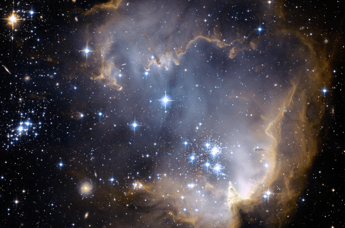 Die Kleine Magellansche Wolke – eine der Nachbar-Galaxien unserer Milchstraße.
Bild: NASA, ESA, STScI