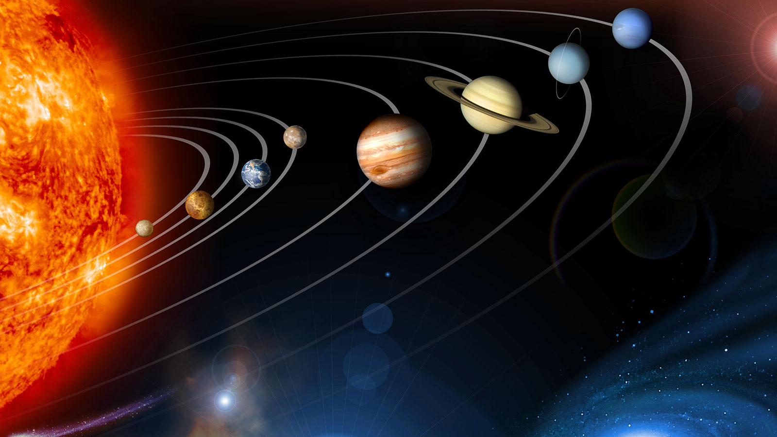 Es gibt viele gute Gründe, warum wir unsere kosmische Nachbarschaft erkunden sollten. Einmal haben die Himmelskörper um uns herum einen Einfluss auf das Leben auf der Erde: nicht nur die Sonne mit ihrer Strahlung, sondern auch der Mond mit Ebbe und Flut – und manchmal auch Asteroiden, wenn sie der Erde gefährlich nahe kommen. Außerdem ist es einfach faszinierend, mehr über andere Planeten und Monde zu erfahren. Oft lernen wir dadurch auch viel über die Geschichte unseres eigenen Planeten. Bild: NASA/JPL