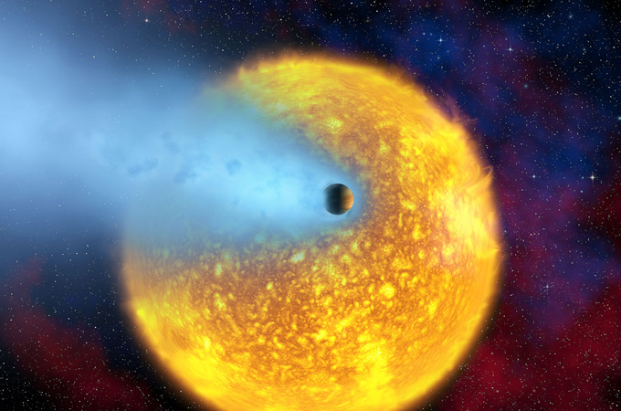Künstlerische Darstellung: So stellt man sich Planeten vor, die andere Sonnen umkreisen. 
Bild: NASA, ESA (A. Vidal-Madjar, Institut d'Astrophysique de Paris, CNRS)