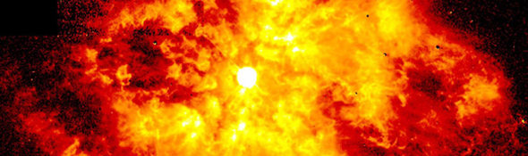 Die Geschichte des Universums im Zeitraffer: Der Urknall: Zunächst ist das Universum klein und heiß.<BR>Bild: NASA, ESA, STScI