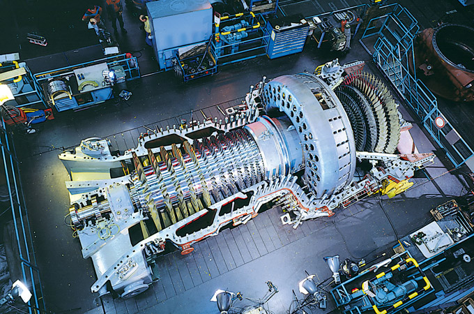 Große Gasturbinen haben eine enorme Leistung von bis zu 340 Megawatt – das sind 340 Millionen Watt! 
Bild: Alstom