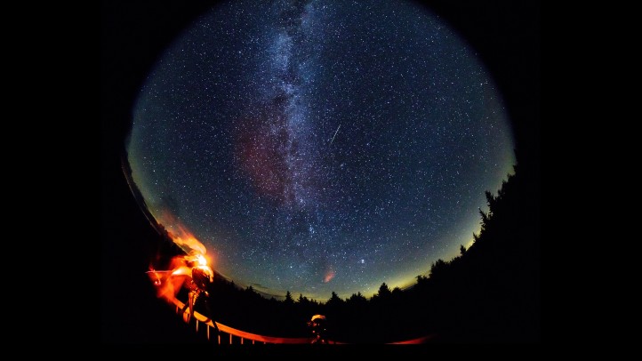 Eine Sternschnuppe im Bild einer Meteor-Kamera. Bild: NASA/Bill Ingalls 
